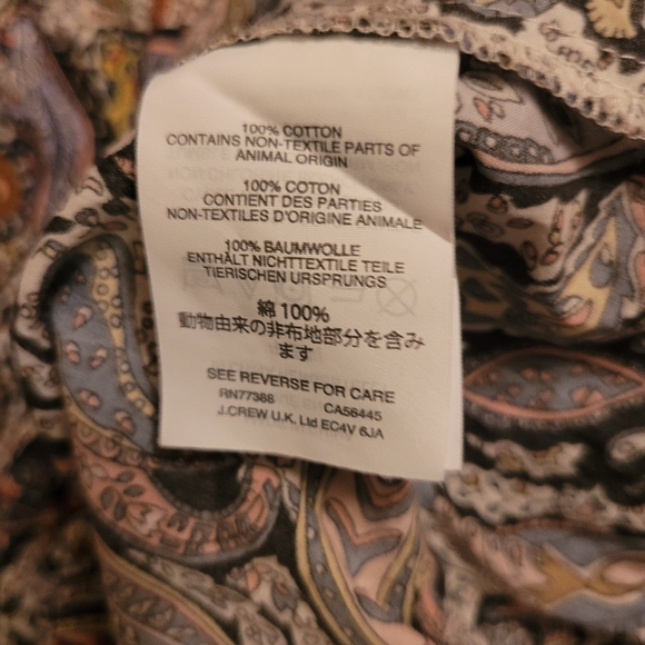 J Crew Liberty Art Eastern Voyage Paisley Top - Picture 4 of 9